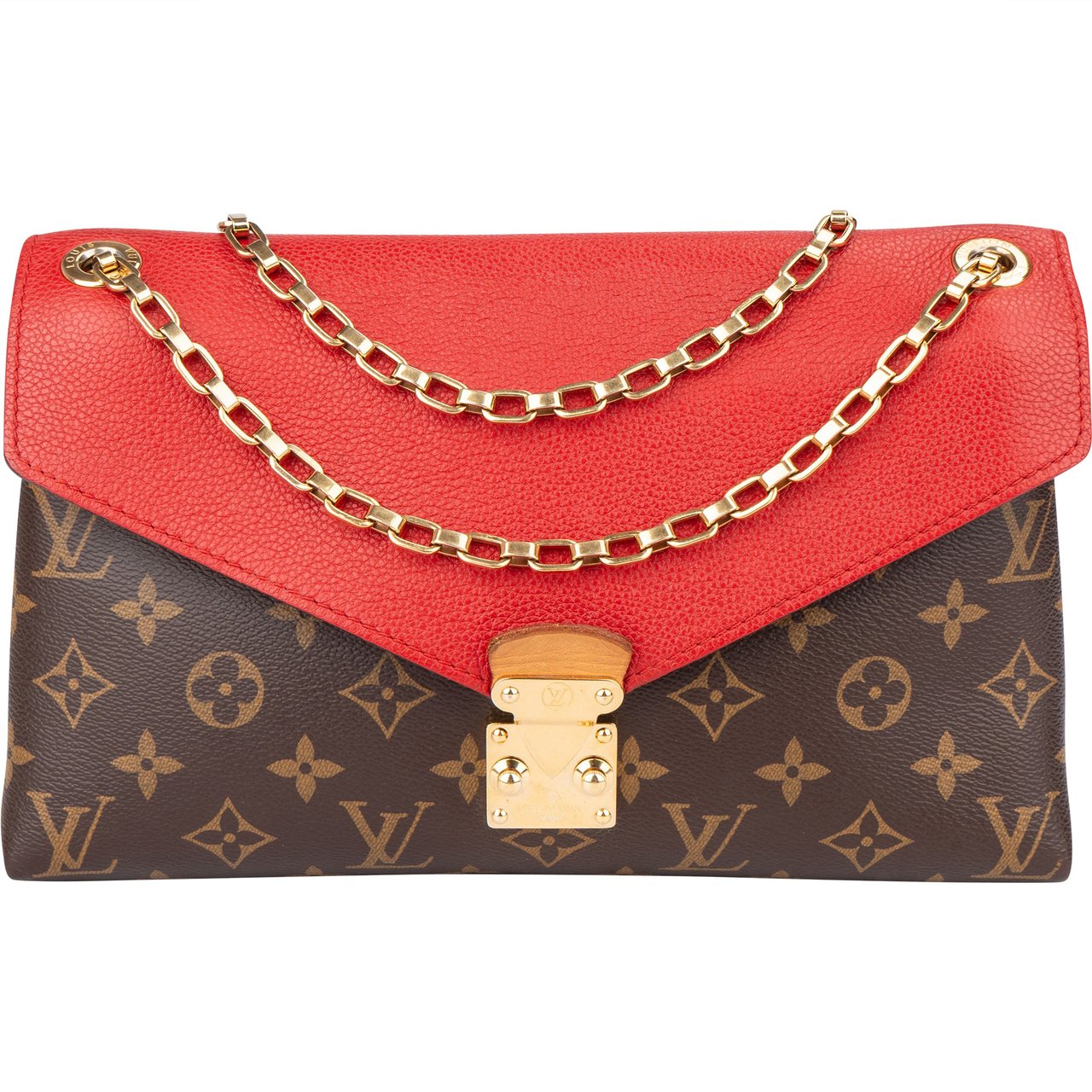 Louis Vuitton Louis Vuitton Canvas Monogram Pallas Chain Crossbody Bag Bruin
