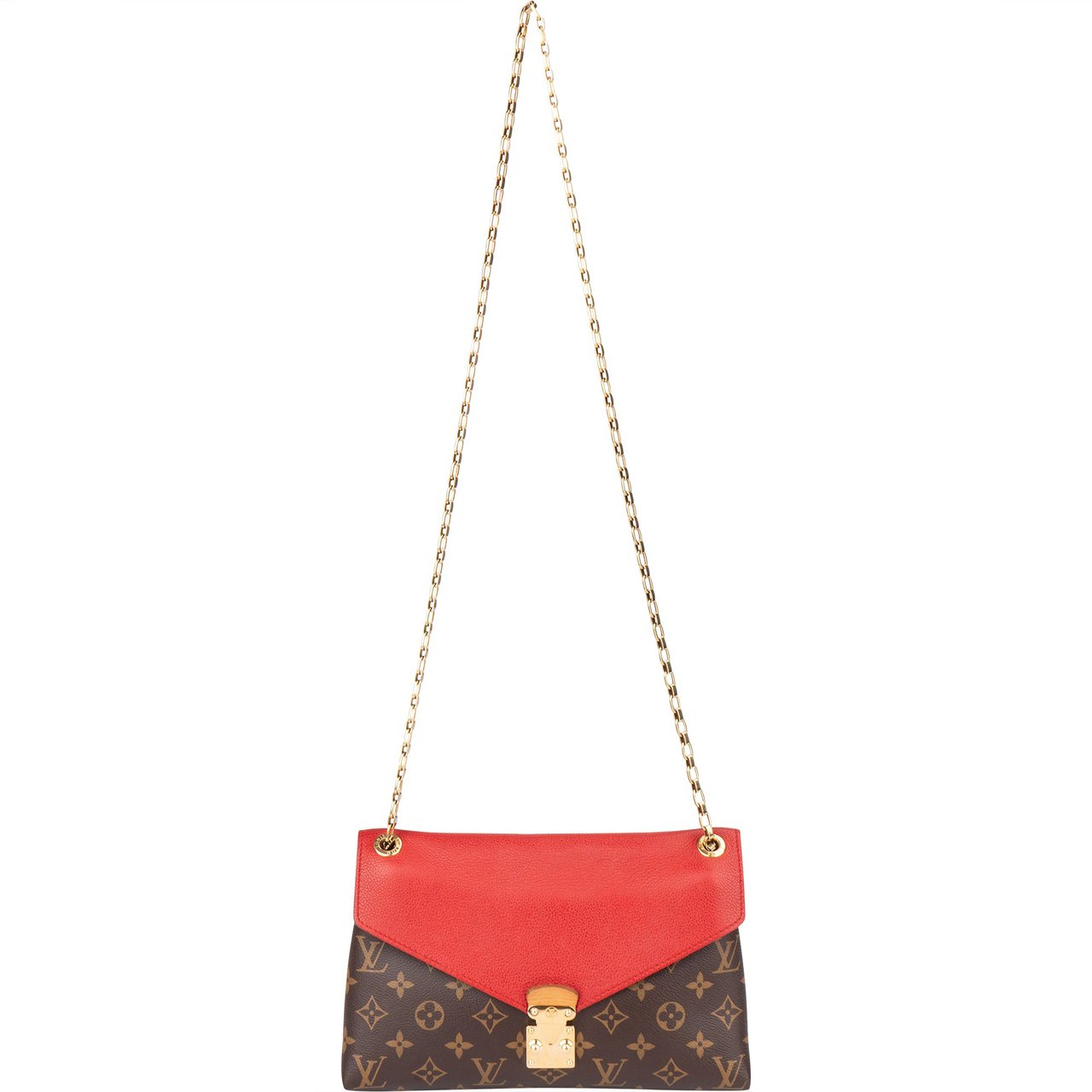 Louis Vuitton Louis Vuitton Canvas Monogram Pallas Chain Crossbody Bag Bruin
