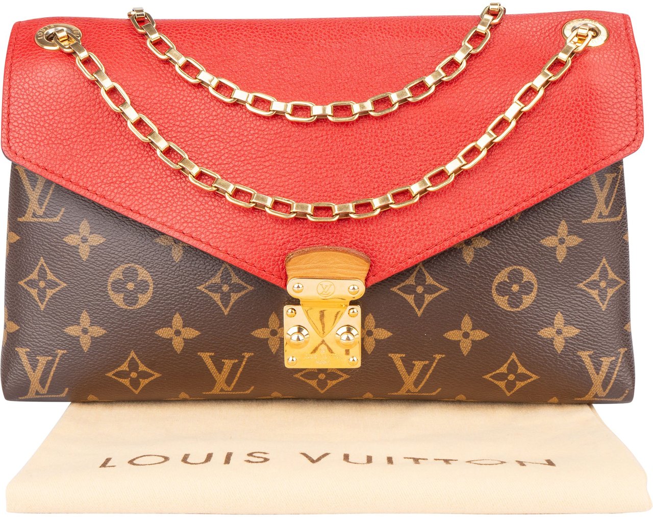 Louis Vuitton Louis Vuitton Canvas Monogram Pallas Chain Crossbody Bag Bruin