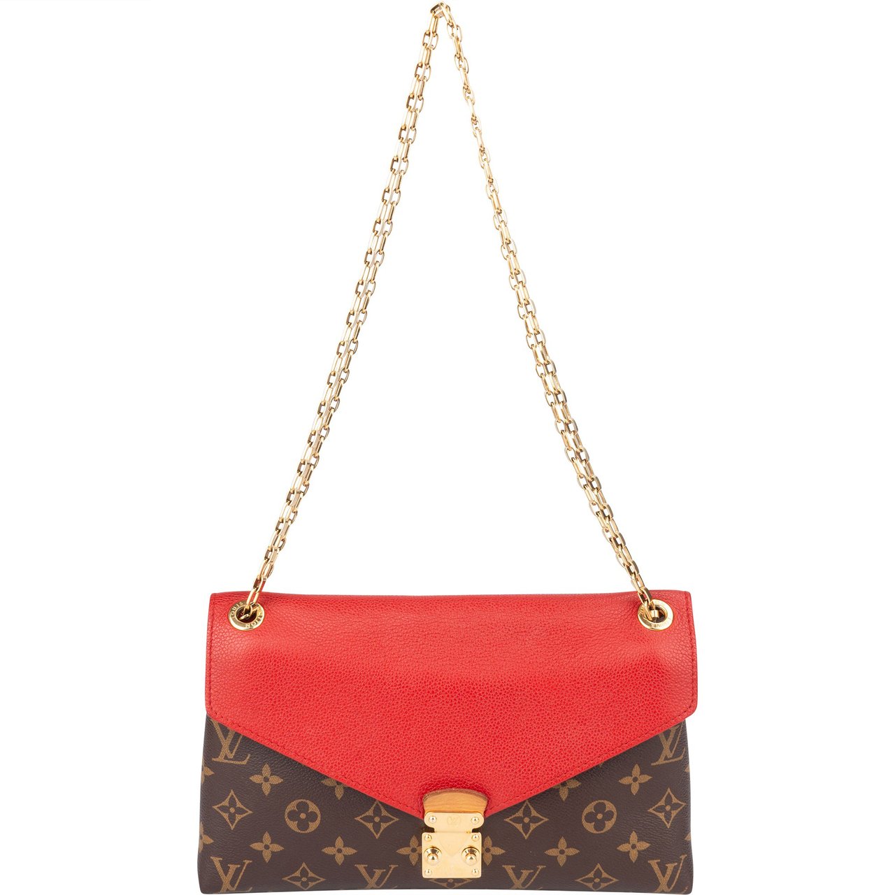 Louis Vuitton Louis Vuitton Canvas Monogram Pallas Chain Crossbody Bag Bruin