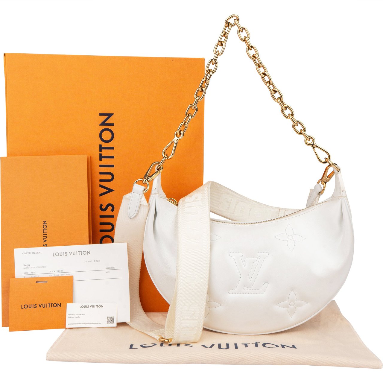 Louis Vuitton White Monogram Sac Over The Moon Shoulder Bag Wit