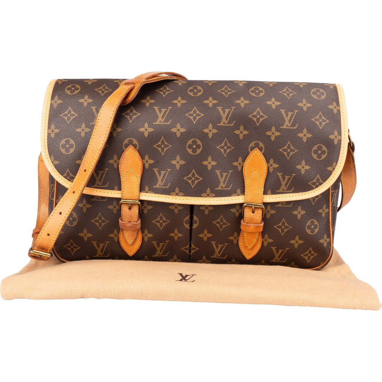 Louis Vuitton Louis Vuitton Cavas Monogram Gibeciere Crossbody Bag Bruin