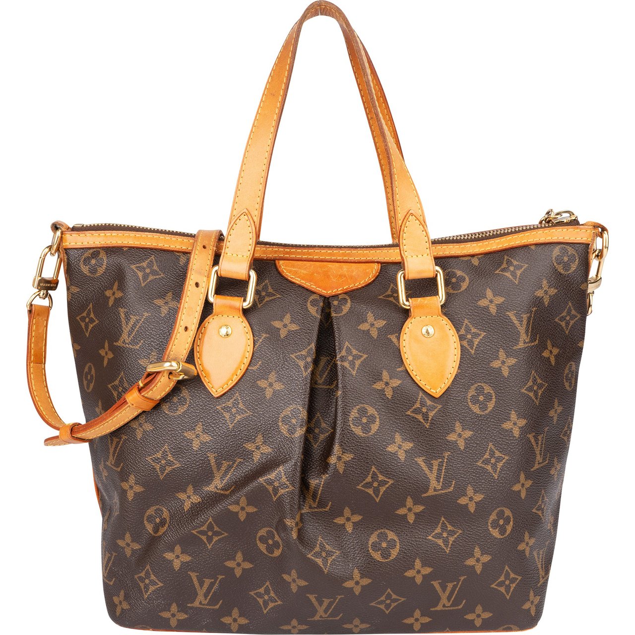 Louis Vuitton Louis Vuitton Canvas Monogram Palermo PM Handbag Bruin