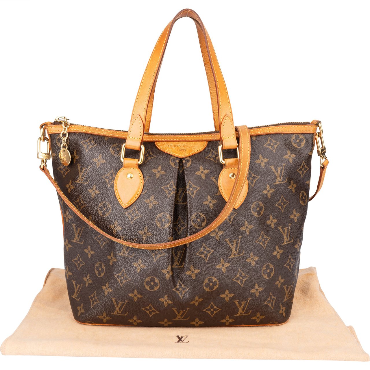 Louis Vuitton Louis Vuitton Canvas Monogram Palermo PM Handbag Bruin