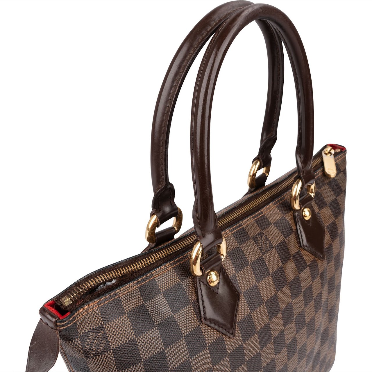 Louis Vuitton Monogram Damier Ebene Canvas Saleya PM Handbag Bruin