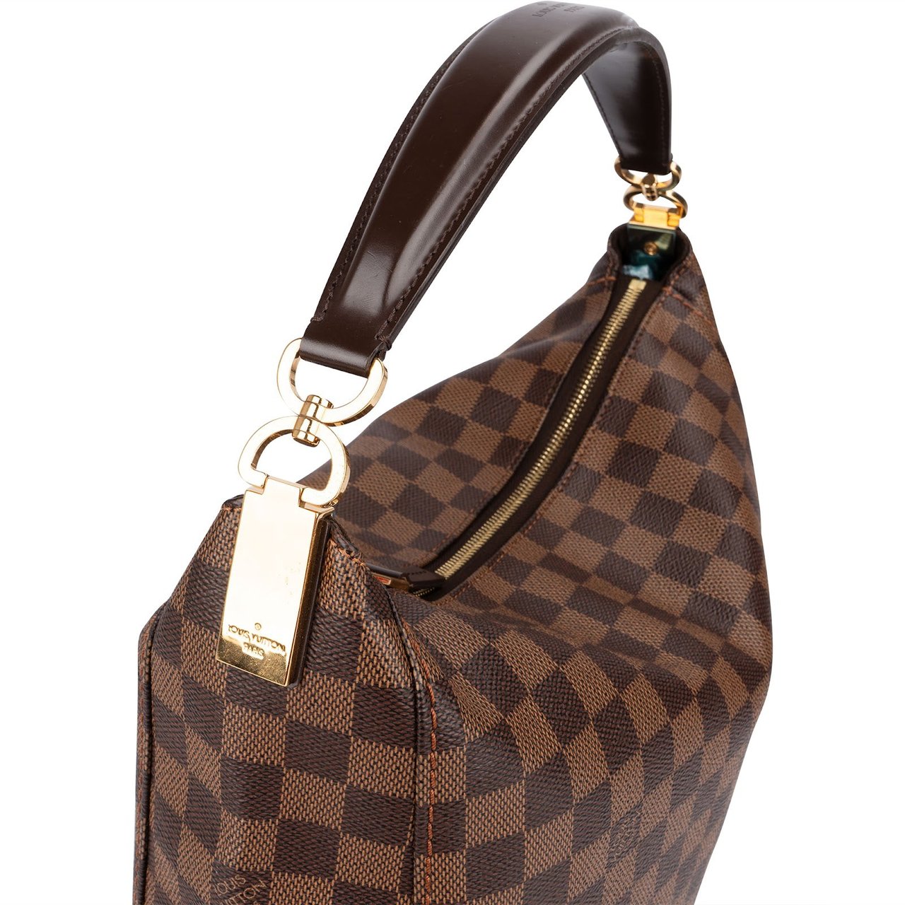Louis Vuitton Monogram Damier Ebene Portobello PM Shoulder Bag Bruin