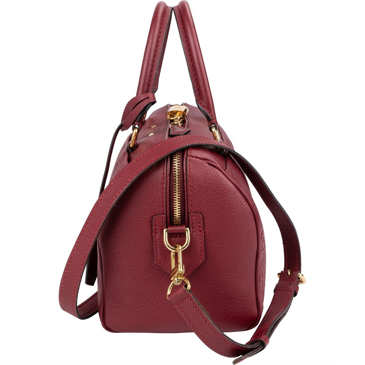 Louis Vuitton Monogram Empreinte Leather Speedy 25 Bandoulière Handbag Rood