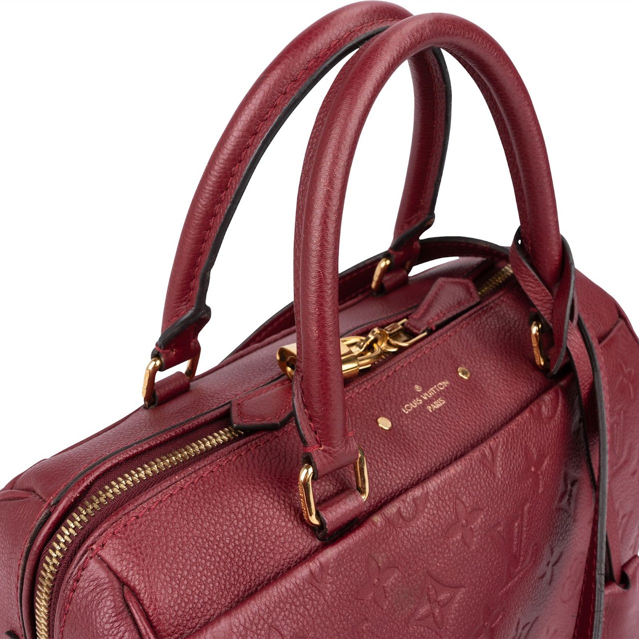 Louis Vuitton Monogram Empreinte Leather Speedy 25 Bandoulière Handbag Rood