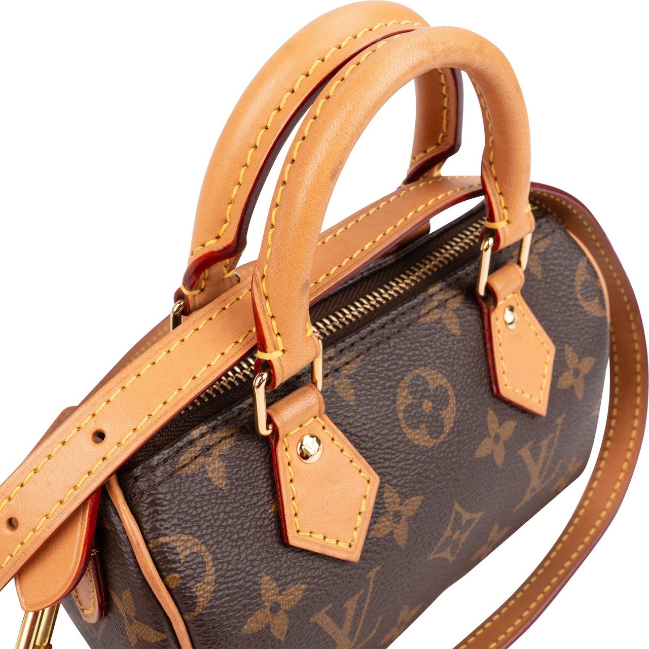 Louis Vuitton Monogram Canvas Nano Speedy Handbag Bruin