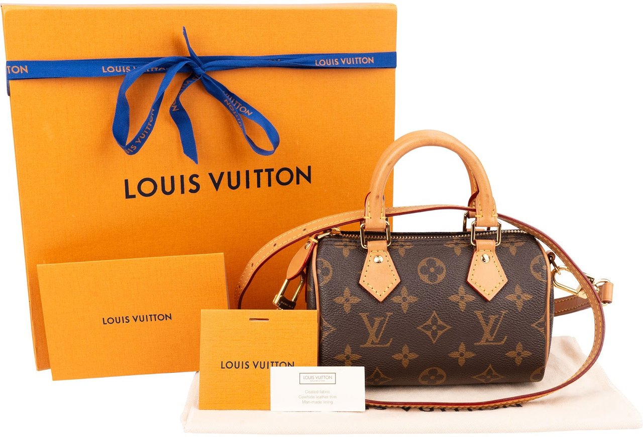 Louis Vuitton Monogram Canvas Nano Speedy Handbag Bruin