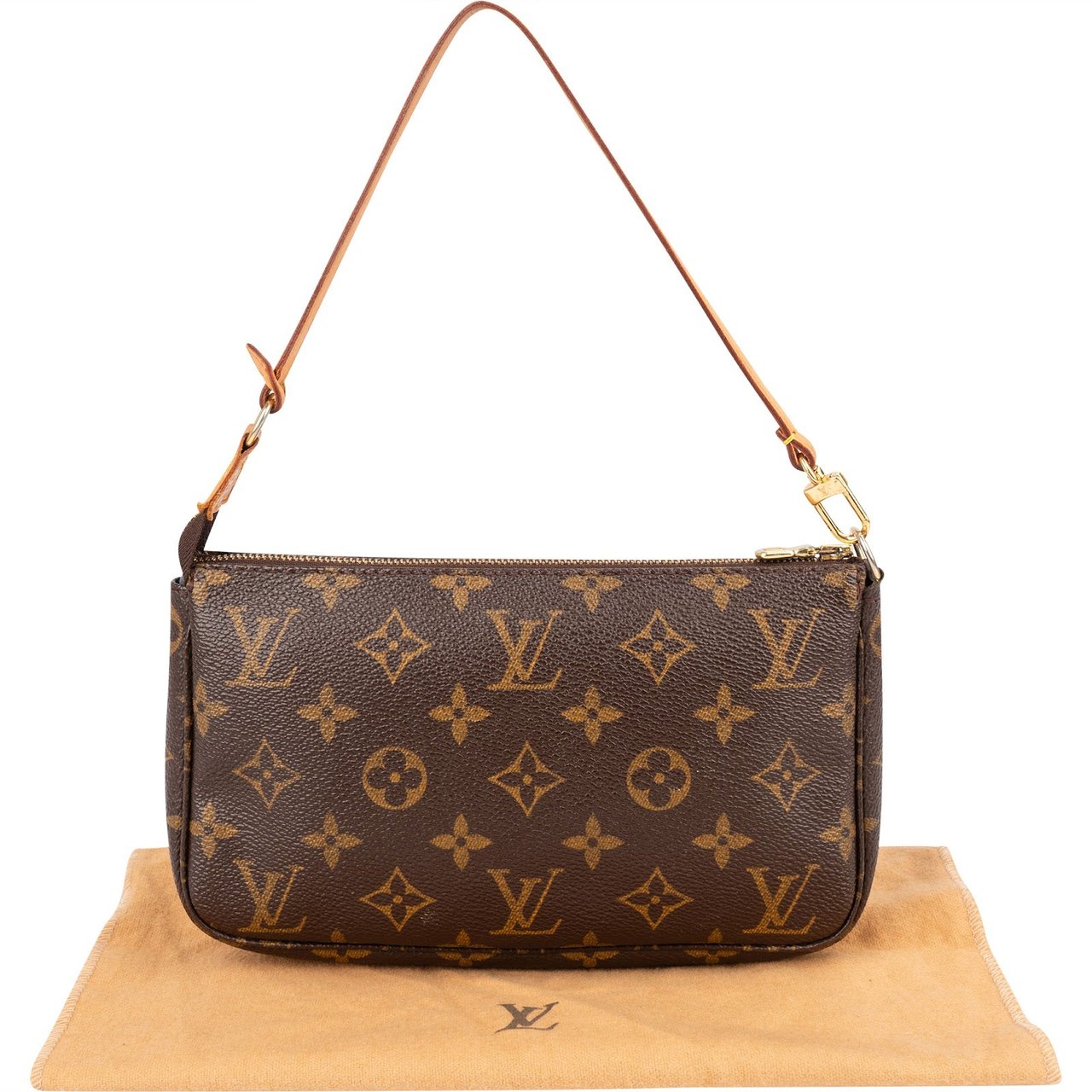 Louis Vuitton Monogram Canvas Pochette Accessoires Handbag Bruin