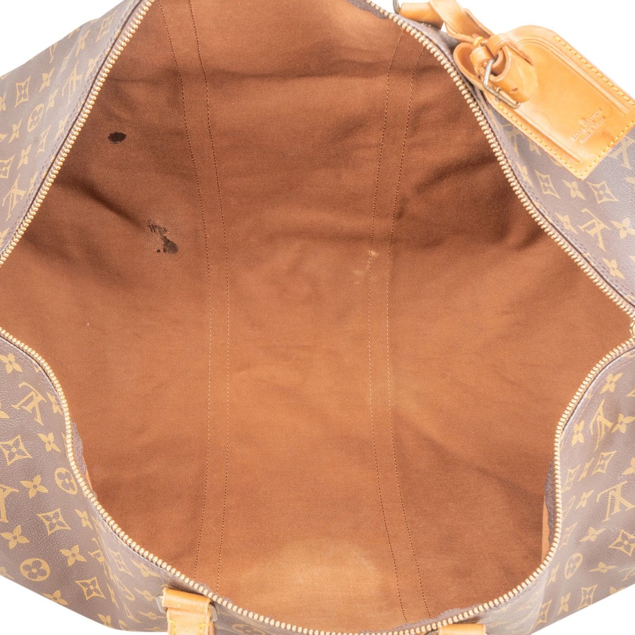 Louis Vuitton Monogram Canvas Keepall 60 Bandoulière Travel Bag Bruin
