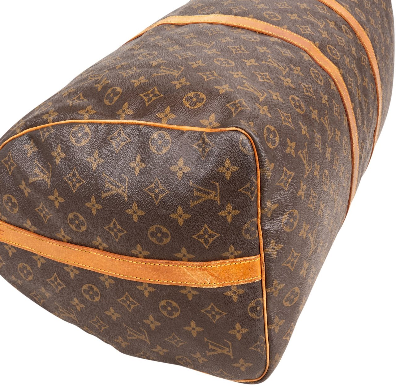 Louis Vuitton Monogram Canvas Keepall 60 Bandoulière Travel Bag Bruin