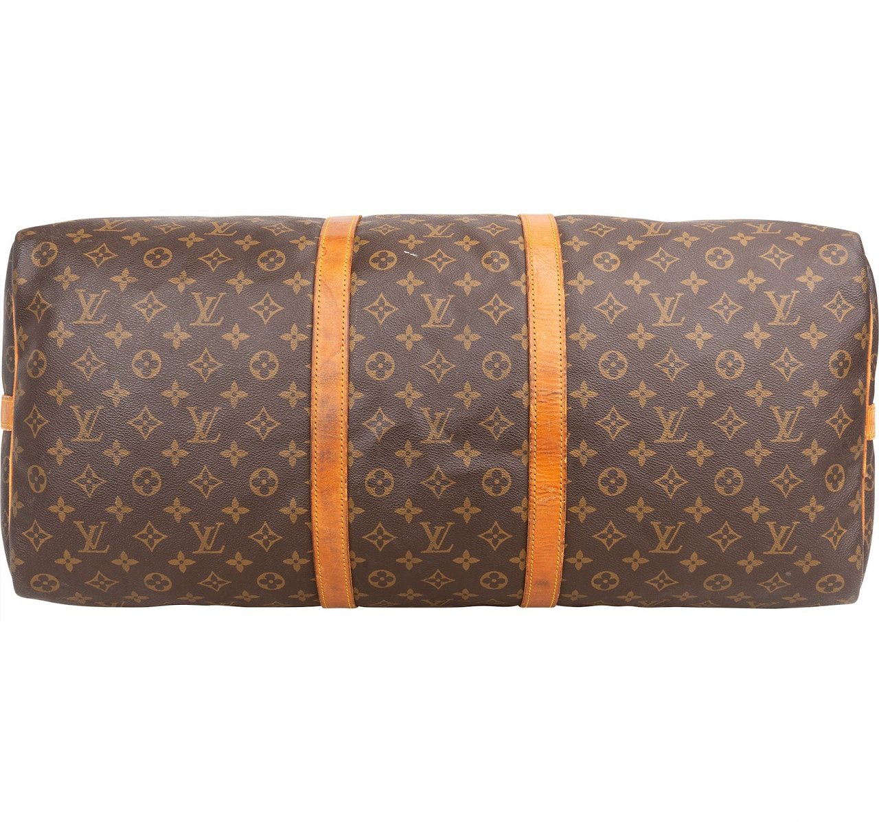 Louis Vuitton Monogram Canvas Keepall 60 Bandoulière Travel Bag Bruin