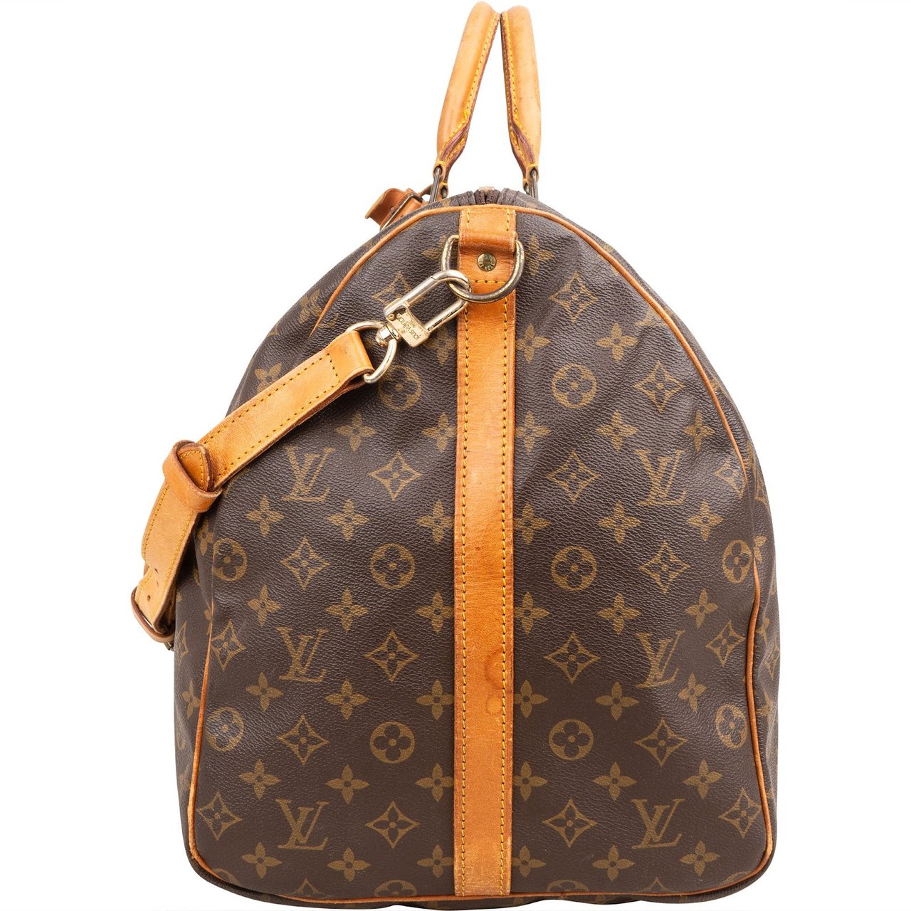 Louis Vuitton Monogram Canvas Keepall 60 Bandoulière Travel Bag Bruin