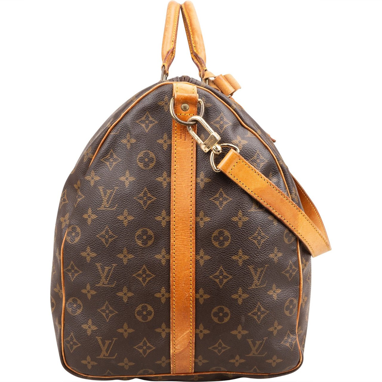 Louis Vuitton Monogram Canvas Keepall 60 Bandoulière Travel Bag Bruin
