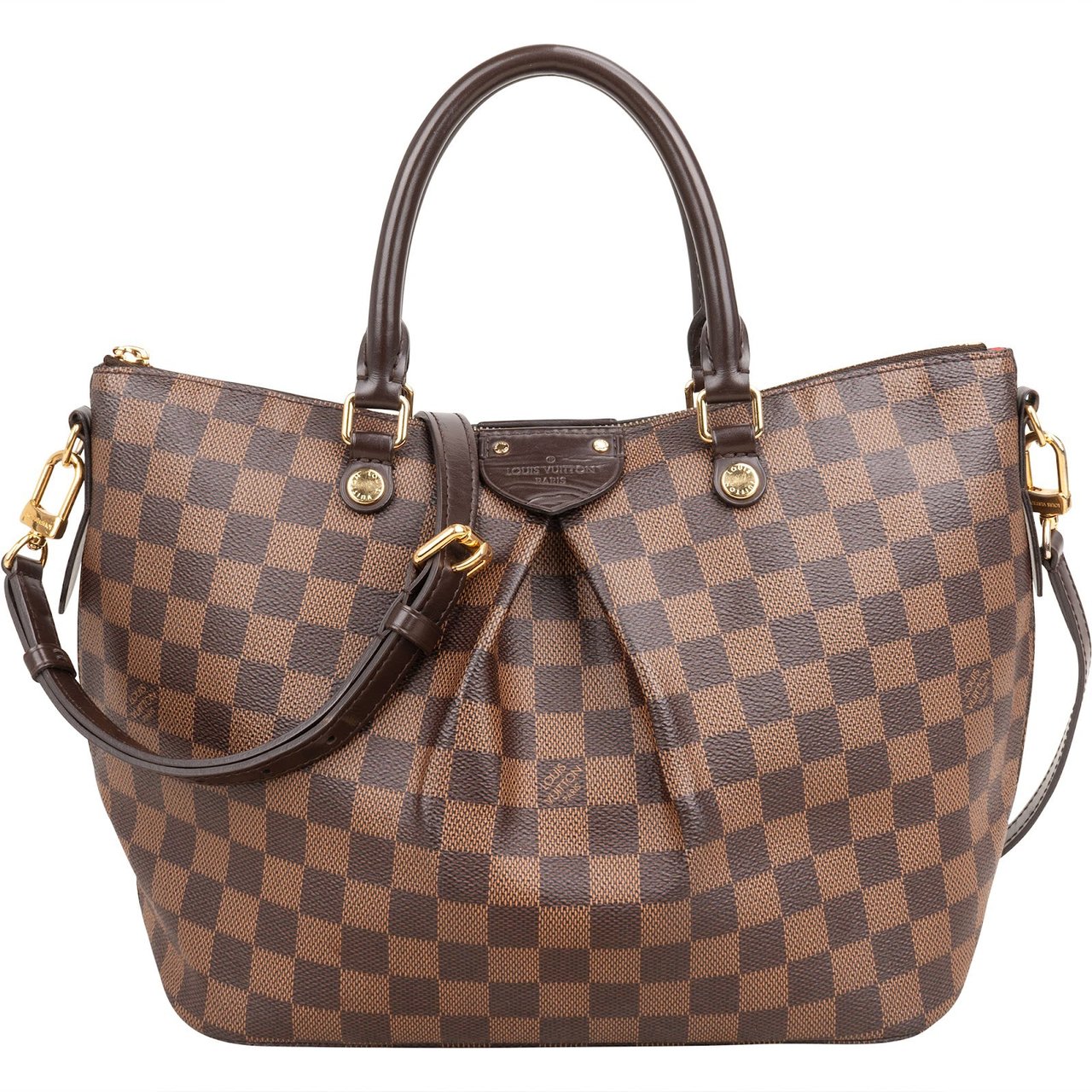 Louis Vuitton Monogram Damier Ebene Siena MM Handbag Bruin