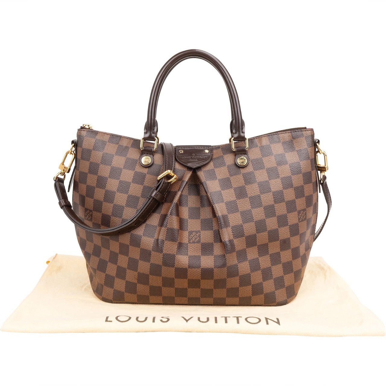 Louis Vuitton Monogram Damier Ebene Siena MM Handbag Bruin