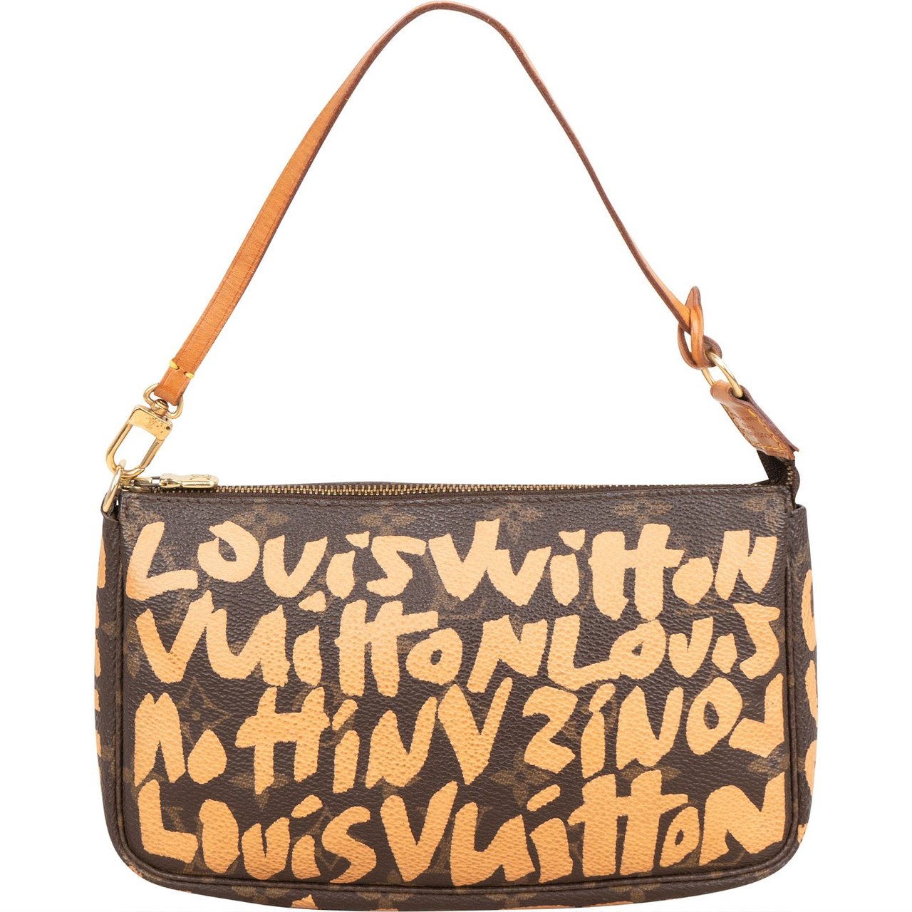 Louis Vuitton Limited Monogram Graffiti Pochette Accessoires Handbag Bruin