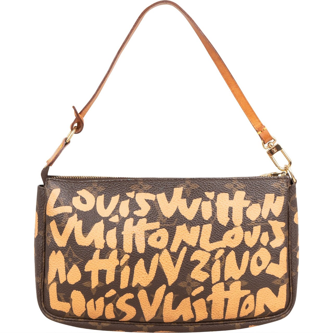 Louis Vuitton Limited Monogram Graffiti Pochette Accessoires Handbag Bruin