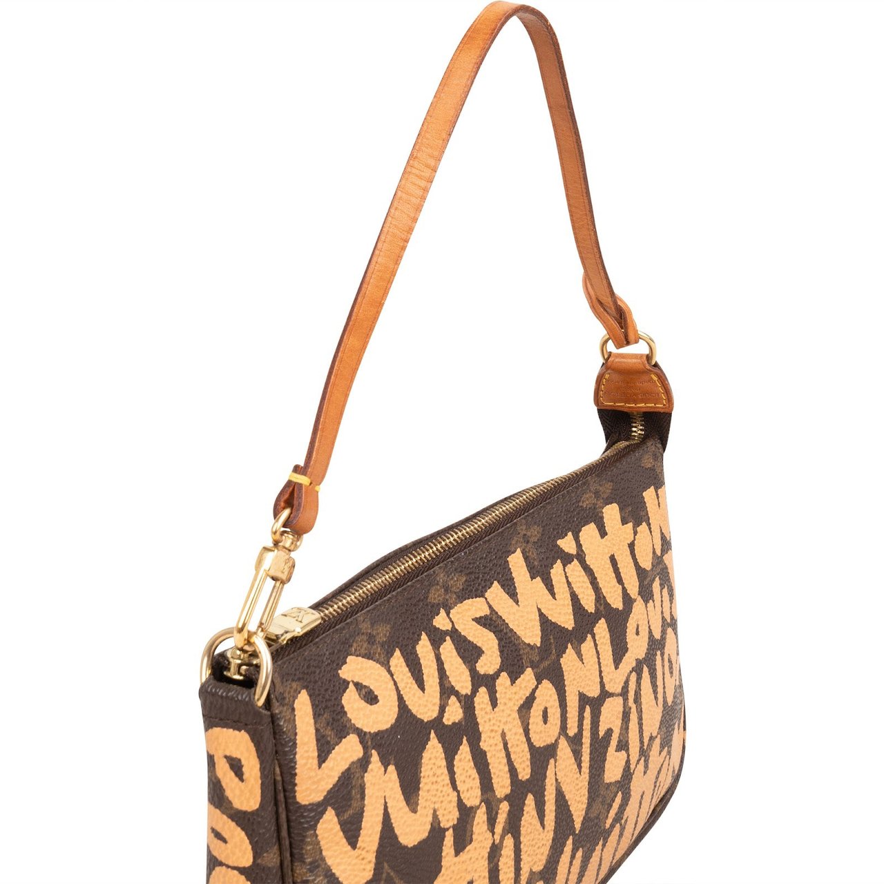 Louis Vuitton Limited Monogram Graffiti Pochette Accessoires Handbag Bruin