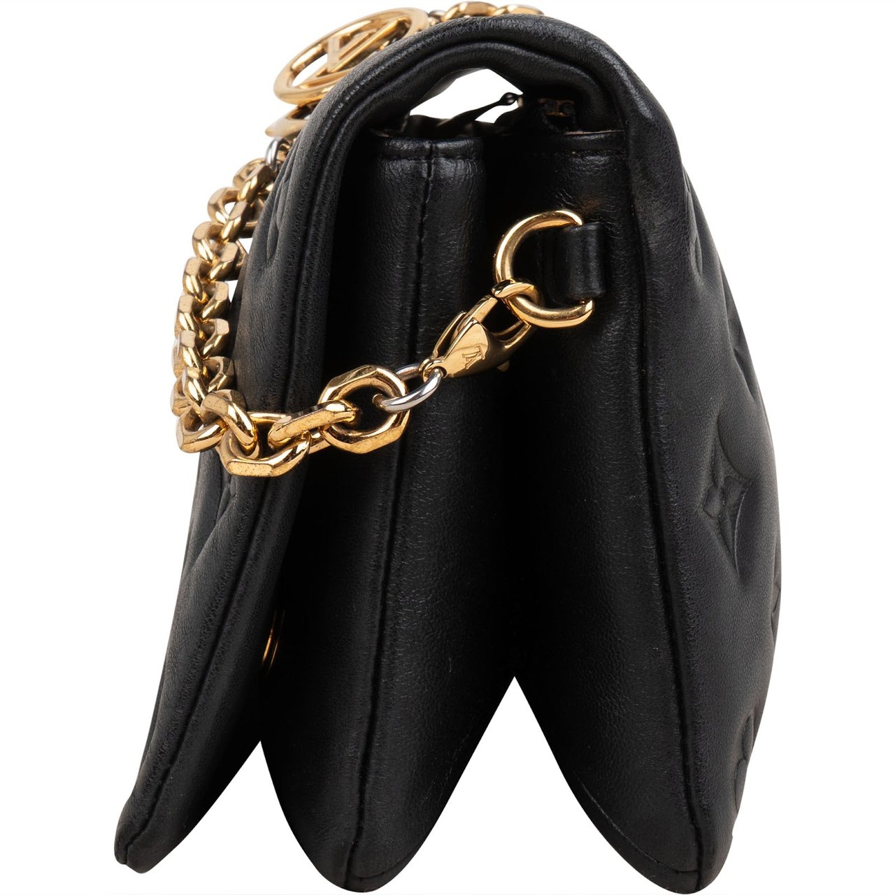 Louis Vuitton Bubblegram Monogram Lambskin Coussin Pochette Accessoires Crossbody Bag M80742 Zwart