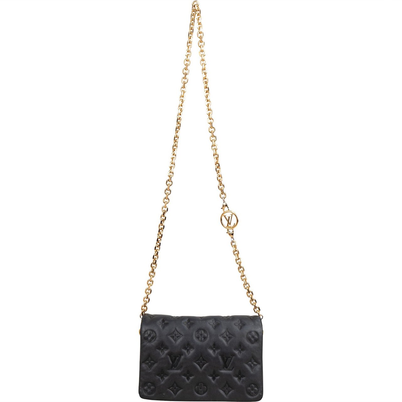 Louis Vuitton Bubblegram Monogram Lambskin Coussin Pochette Accessoires Crossbody Bag M80742 Zwart