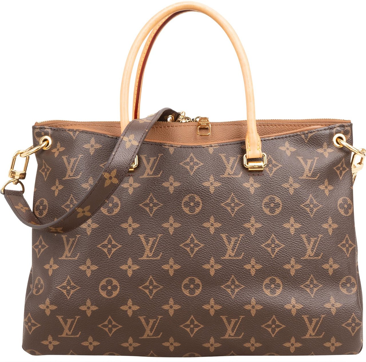 Louis Vuitton Monogram Canvas Pallas MM Handbag Bruin