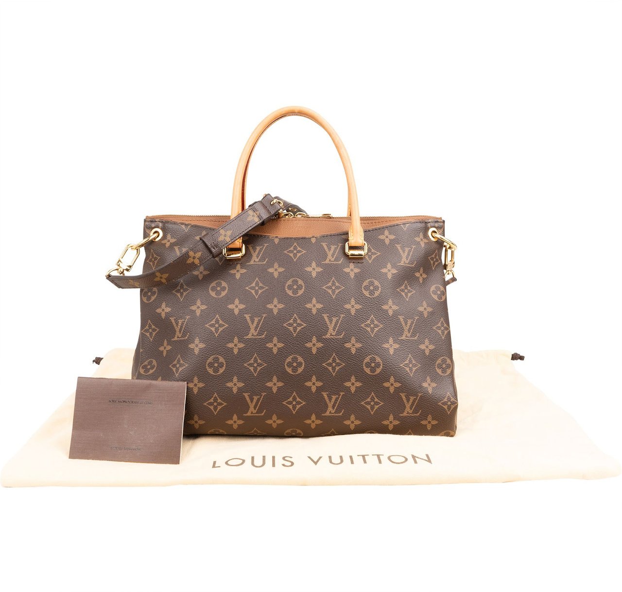 Louis Vuitton Monogram Canvas Pallas MM Handbag Bruin