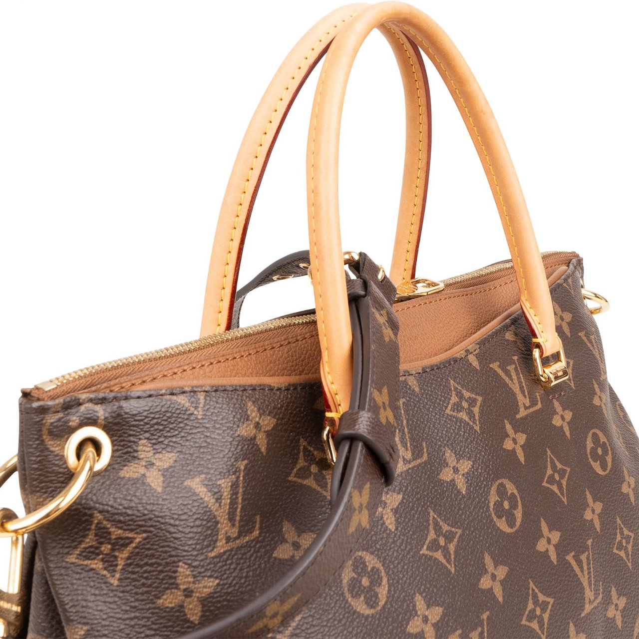 Louis Vuitton Monogram Canvas Pallas MM Handbag Bruin