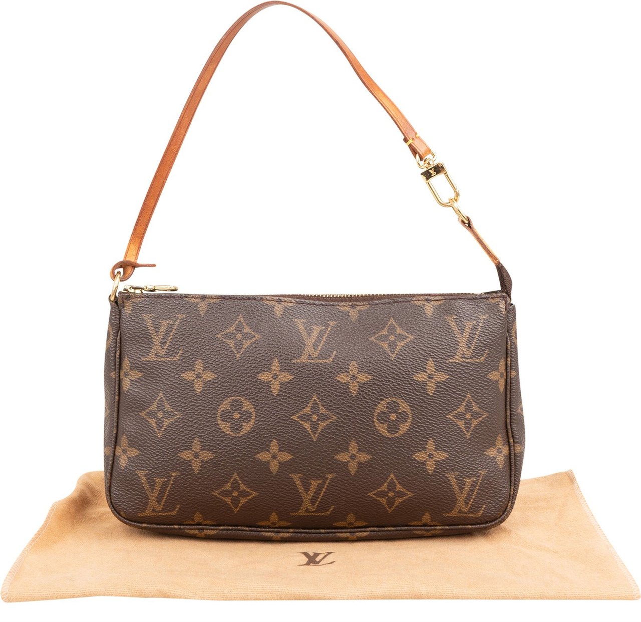 Louis Vuitton Monogram Canvas Pochette Accessoires Handbag Bruin