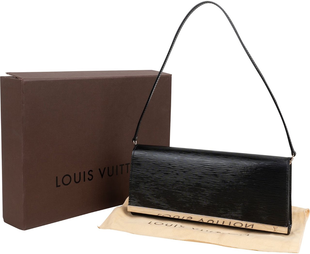 Louis Vuitton Noir Electric Epi Leather Sevigne Shoulder Bag Zwart