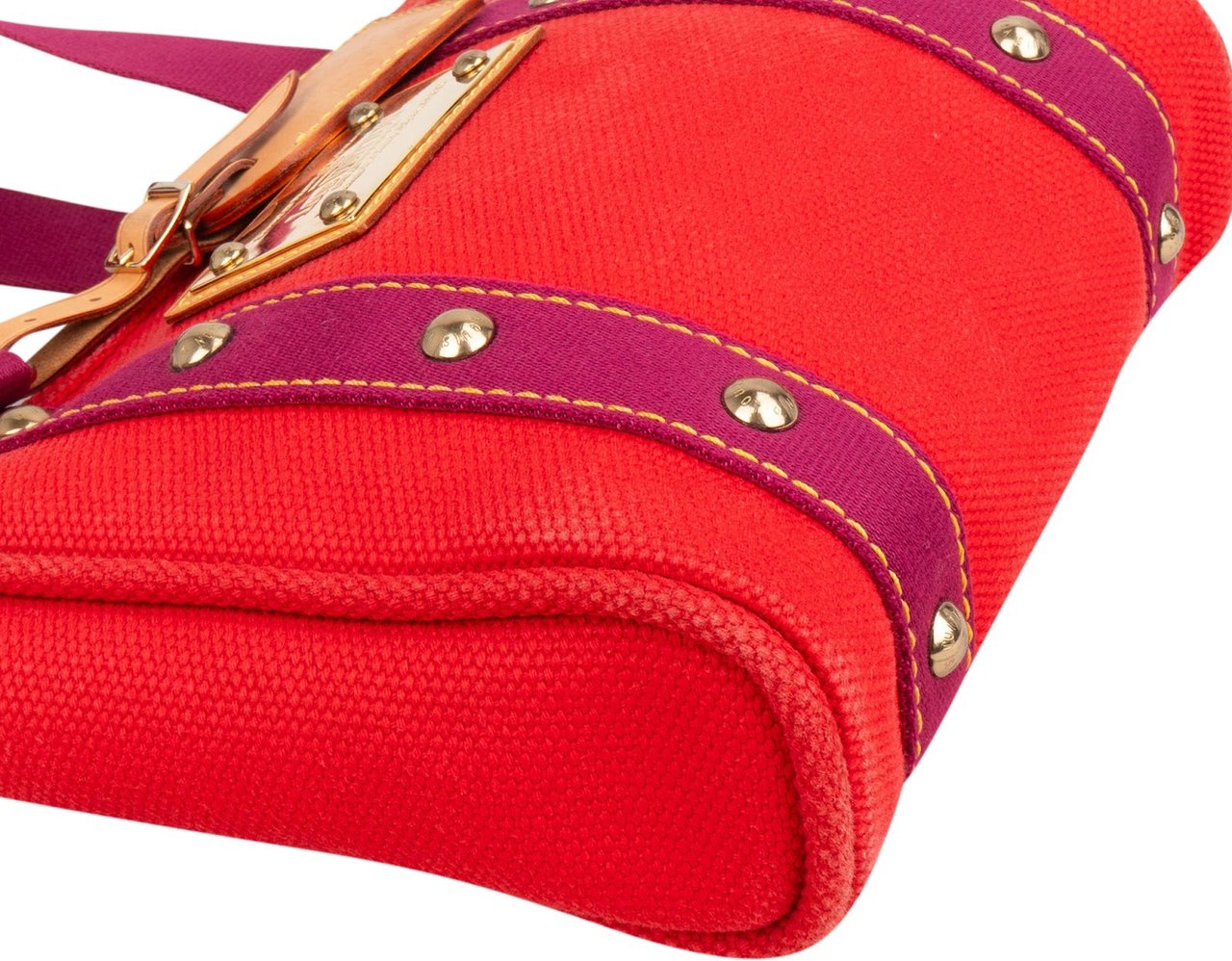 Louis Vuitton Rouge Cotton Antigua Cabas PM Handbag Rood