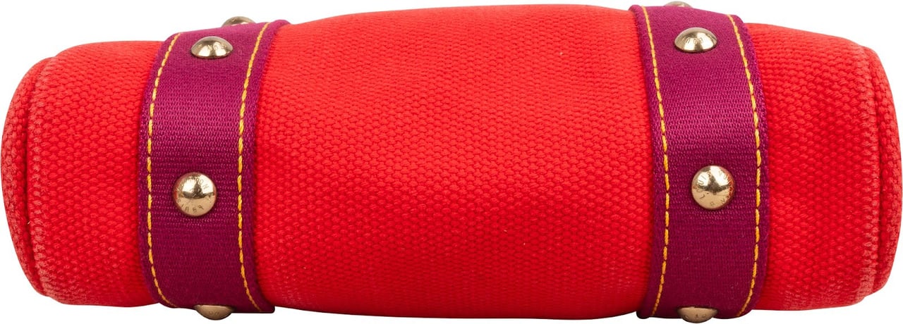 Louis Vuitton Rouge Cotton Antigua Cabas PM Handbag Rood