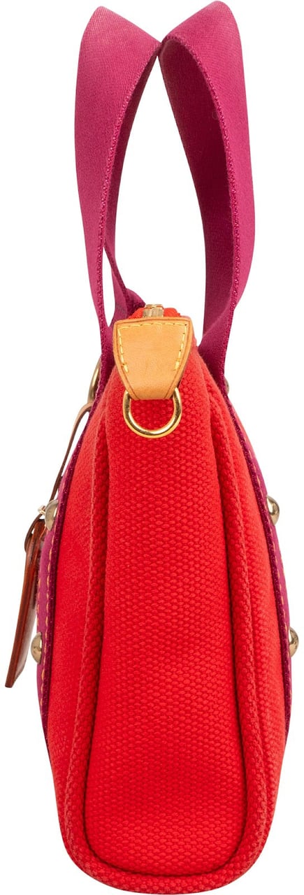 Louis Vuitton Rouge Cotton Antigua Cabas PM Handbag Rood