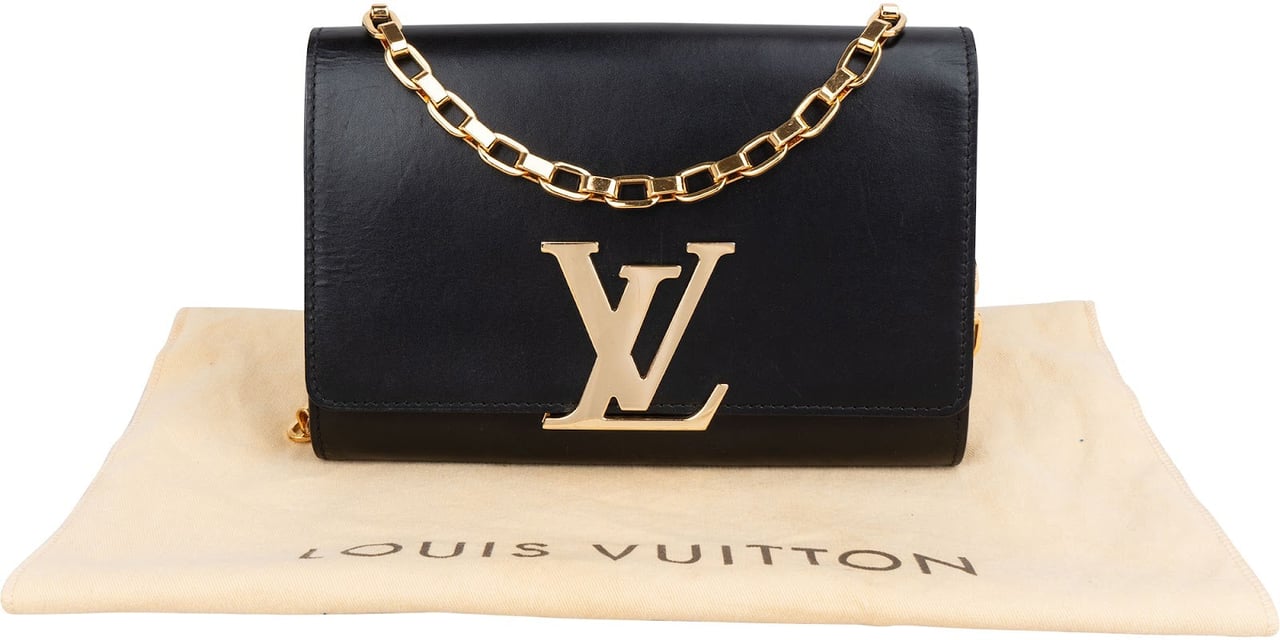 Louis Vuitton Boxcalf Twist Pochette Louise Crossbody Bag Zwart