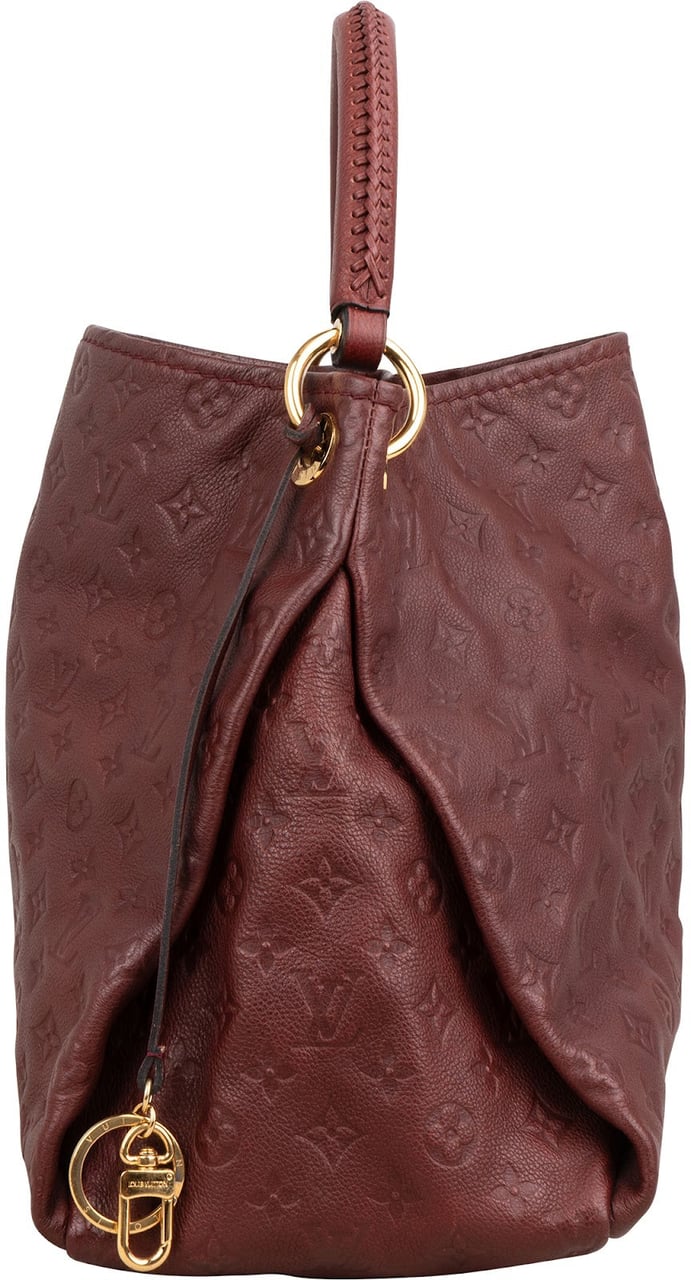 Louis Vuitton Leather Monogram Empreinte Artsy MM Shoulder Bag Maroon