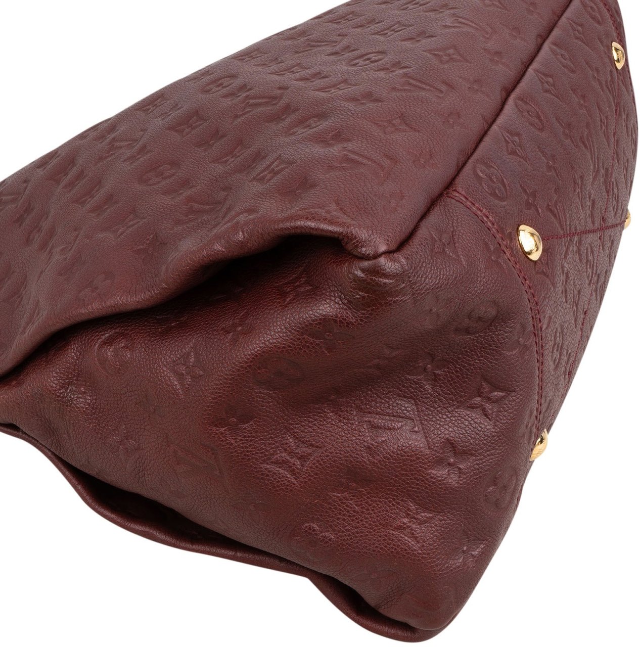 Louis Vuitton Leather Monogram Empreinte Artsy MM Shoulder Bag Maroon