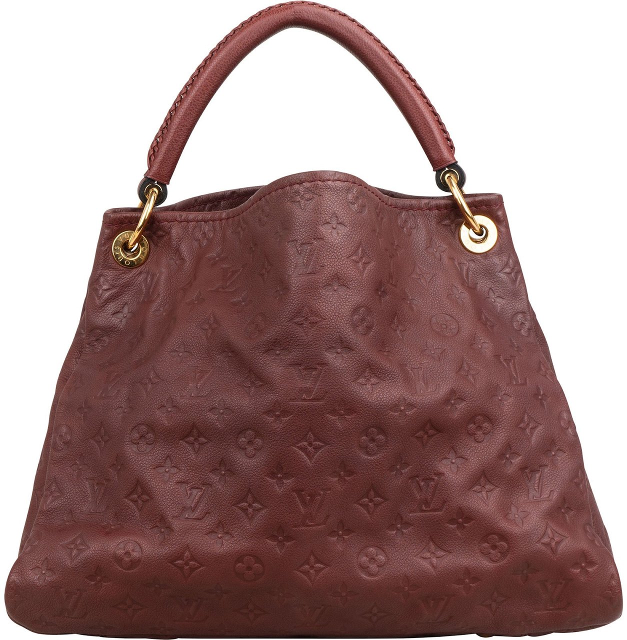 Louis Vuitton Leather Monogram Empreinte Artsy MM Shoulder Bag Maroon