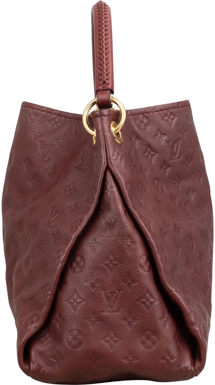 Louis Vuitton Leather Monogram Empreinte Artsy MM Shoulder Bag Maroon