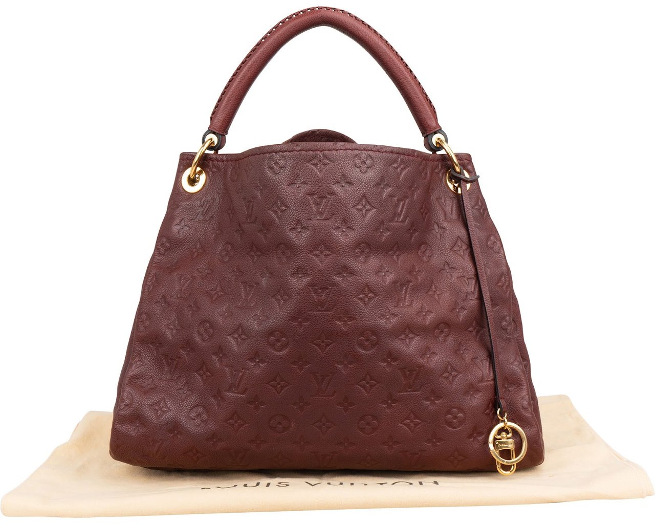 Louis Vuitton Leather Monogram Empreinte Artsy MM Shoulder Bag Maroon