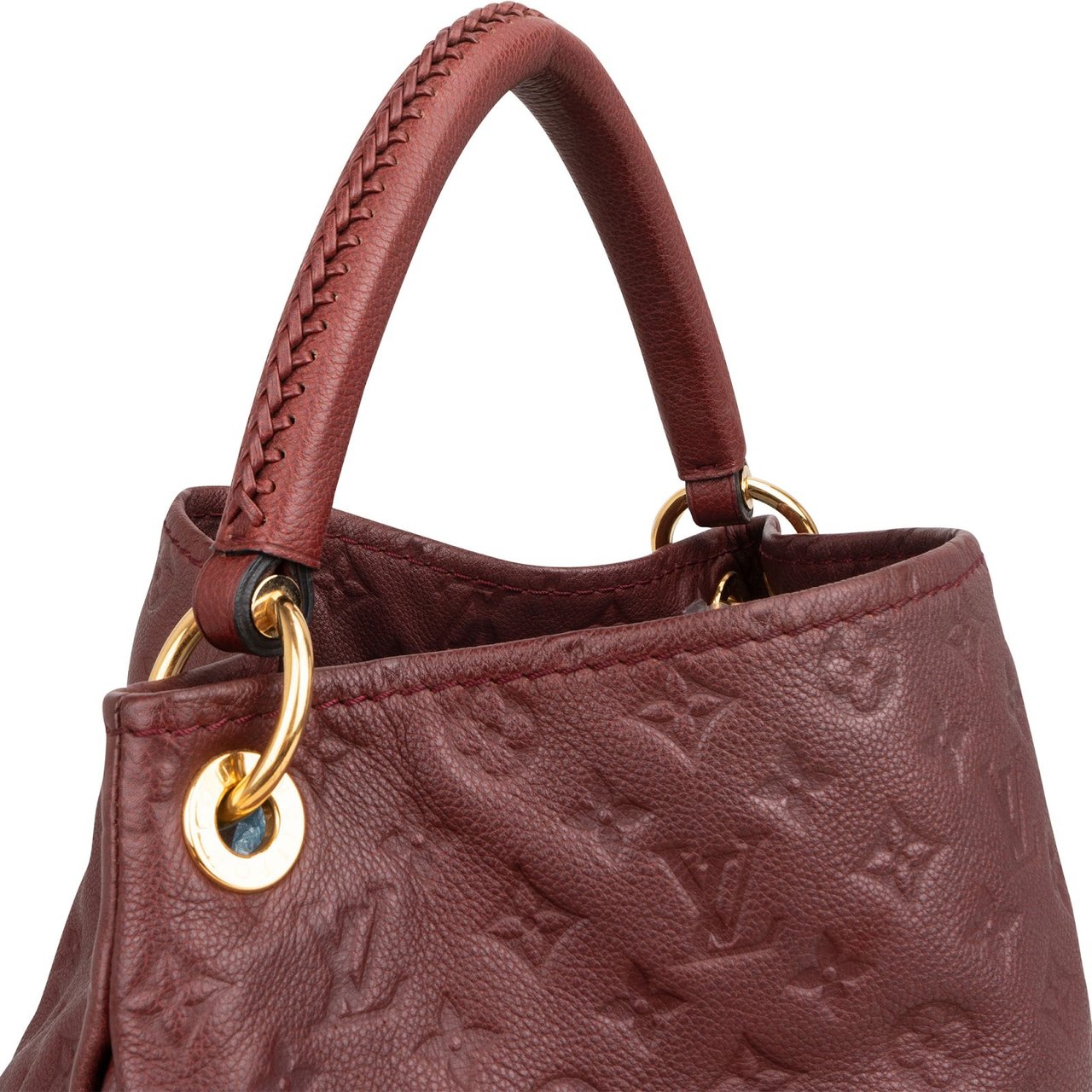 Louis Vuitton Leather Monogram Empreinte Artsy MM Shoulder Bag Maroon