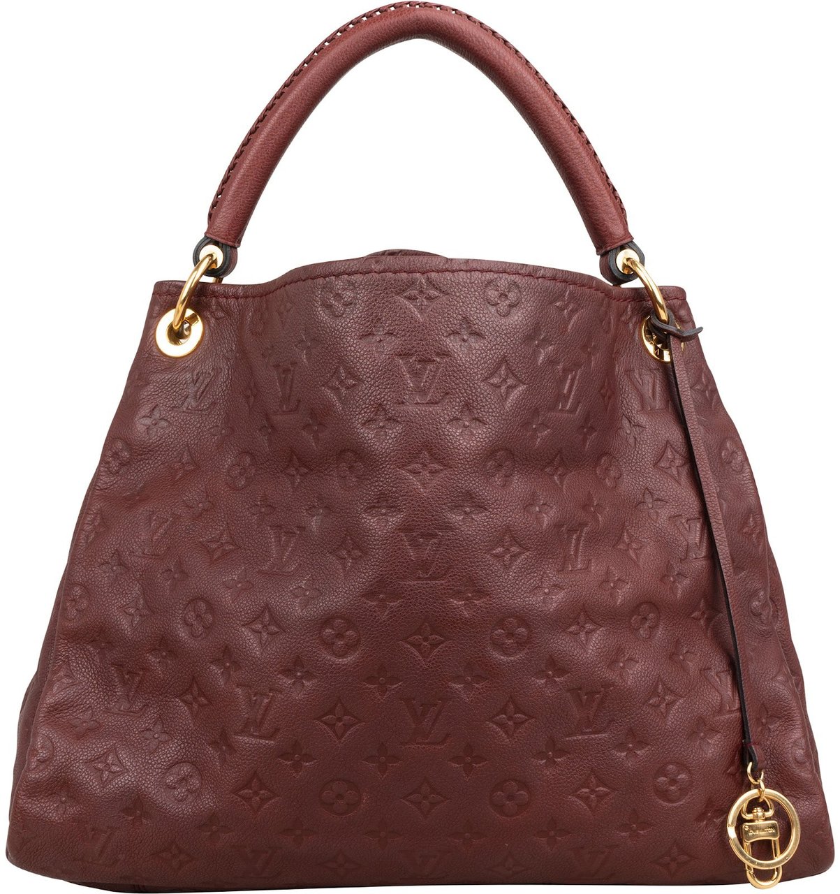 Louis Vuitton Leather Monogram Empreinte Artsy MM Shoulder Bag Maroon