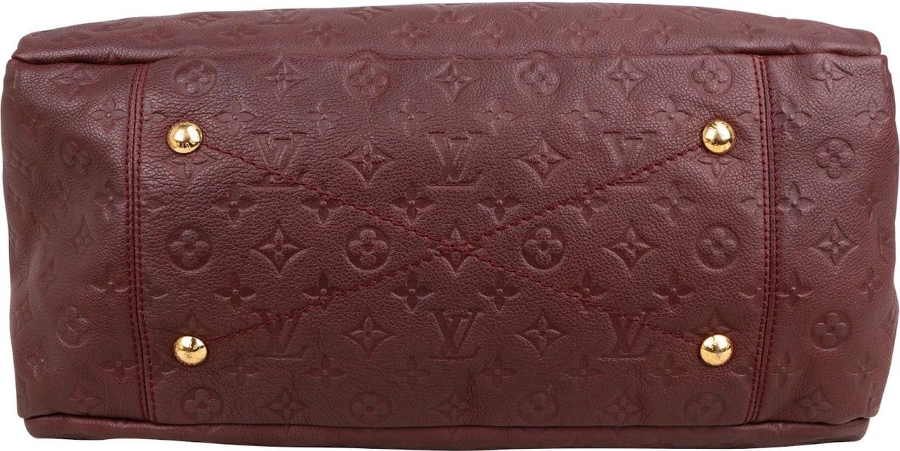Louis Vuitton Leather Monogram Empreinte Artsy MM Shoulder Bag Maroon