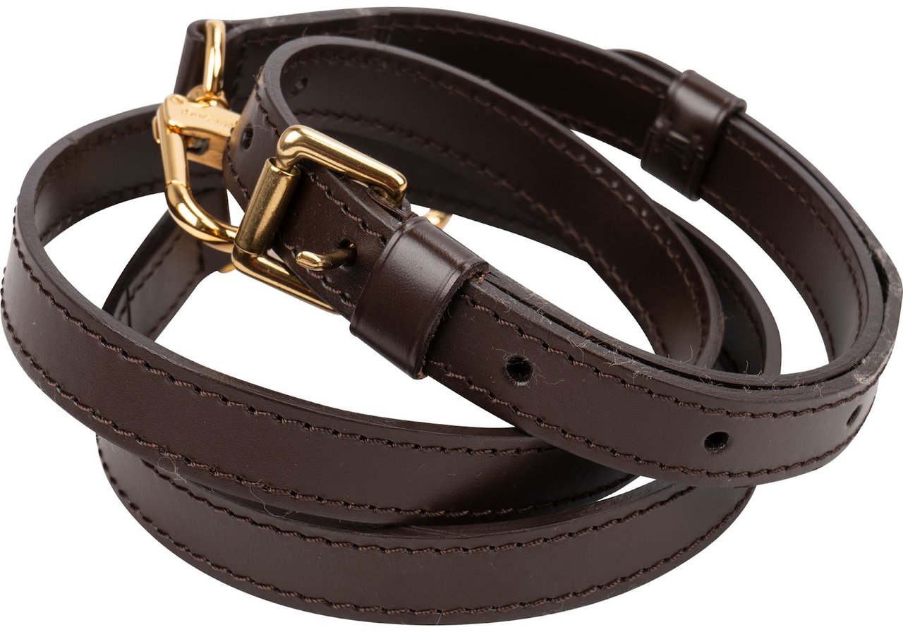 Louis Vuitton Brown Leather Adjustable Bags Strap Bruin
