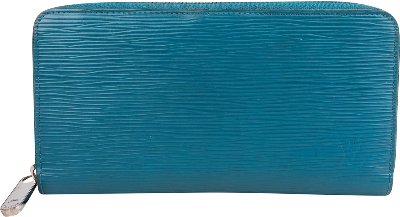 Louis Vuitton Blue Epi Leather Zippy Wallet Blauw