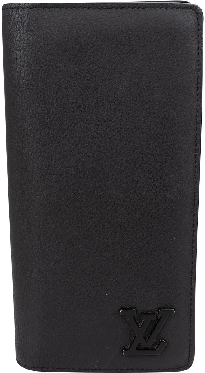 Louis Vuitton Black Leather Aerogram Brazza Wallet Zwart