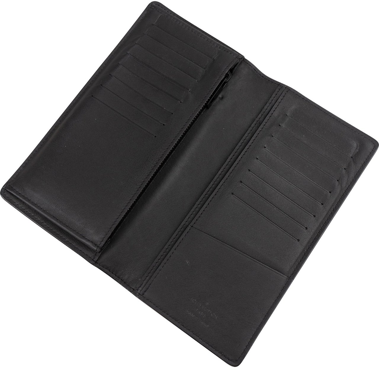 Louis Vuitton Black Leather Aerogram Brazza Wallet Zwart