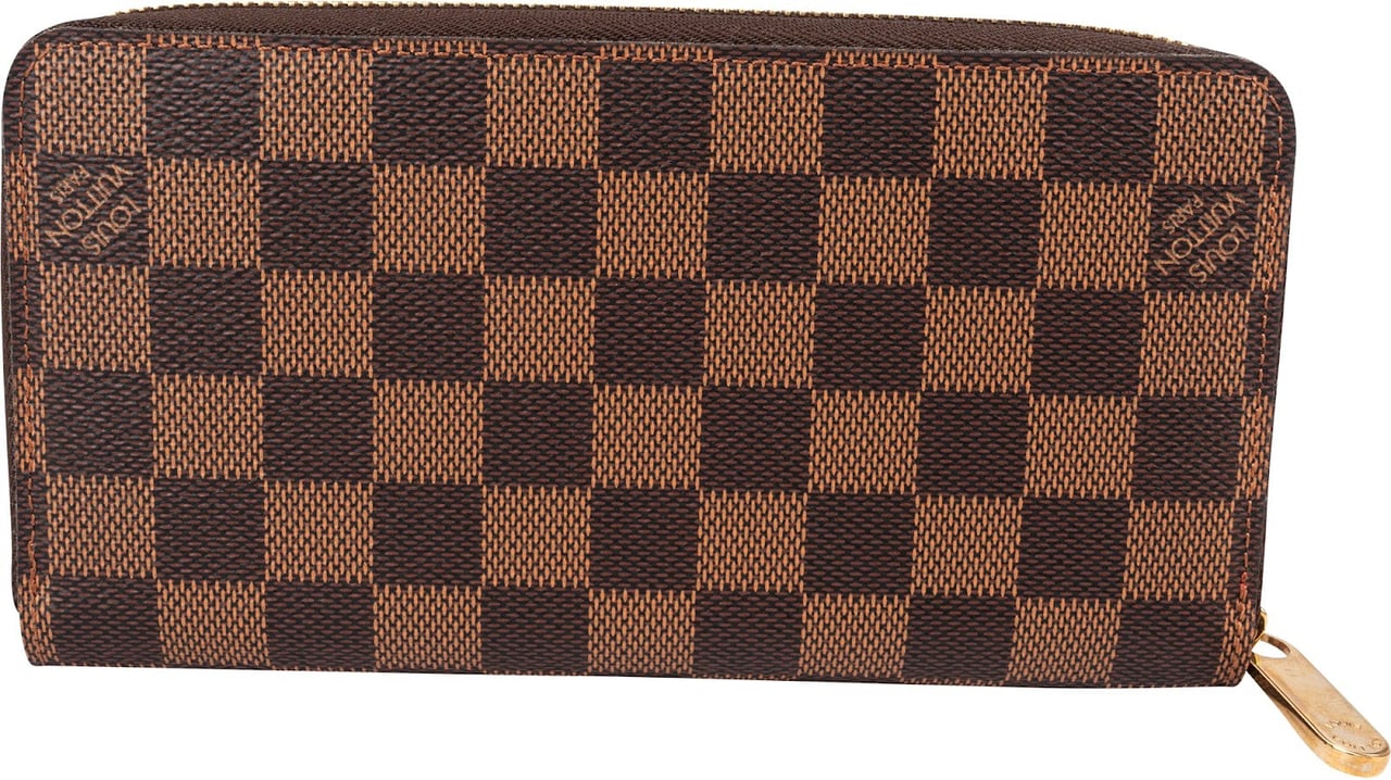 Louis Vuitton Monogram Damier Ebene Illustre Evasion Zippy Wallet Bruin
