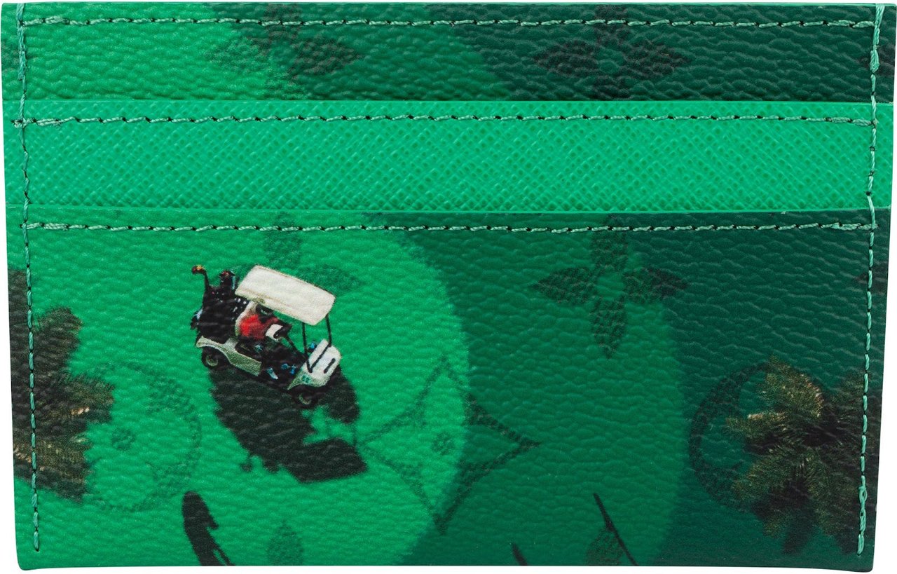Louis Vuitton Monogram Golf Double Card Holder Wallet Groen